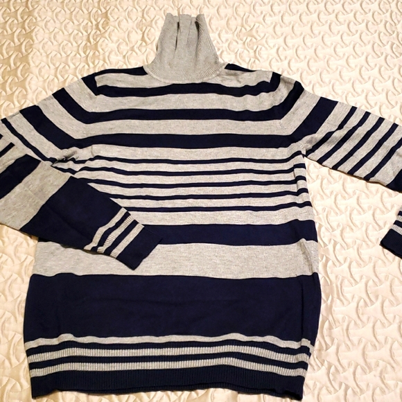Joseph A Sweaters - 🔶️5 for $30🔶️ Turtleneck Gray Navy Striped